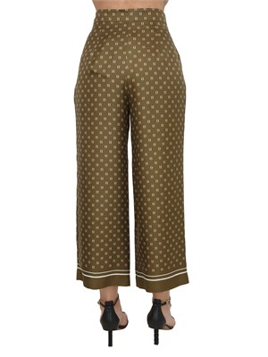 Pantalone Ottelia Max Mara Studio in twill di seta verde stampata in DONNA