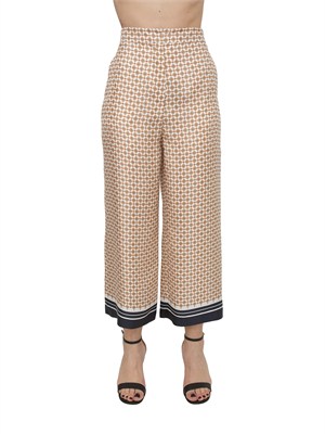 Pantalone Ottelia Max Mara Studio in twill di seta bianca stampata in DONNA
