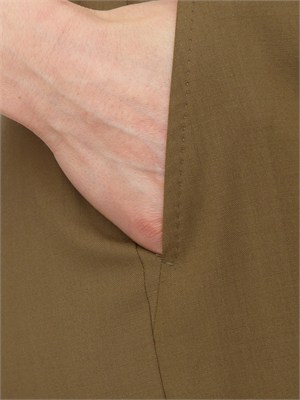 Pantalone fluido Corone Max Mara Studio in pura lana verde kaki in DONNA