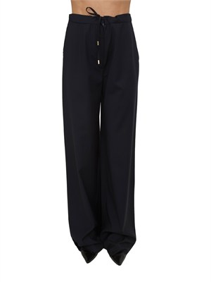 Pantalone fluido Corone Max Mara Studio in pura lana blu in DONNA