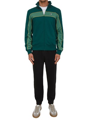 Tuta completa Champion uomo in misto cotone verde e nera in UOMO