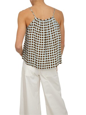 Top canotta Iblmastro di iBlues in tessuto raso stampato in DONNA