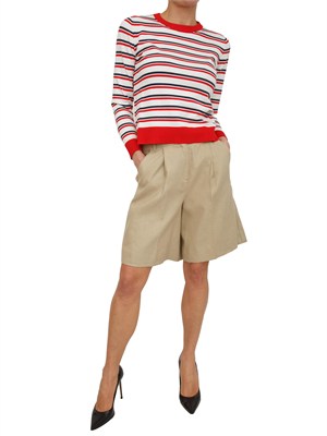 Bermuda Iblcoccole iBlues in misto lino e cotone beige in DONNA