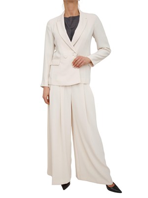 Pantaloni Iblmassa iBlues in crêpe fluido avorio in DONNA