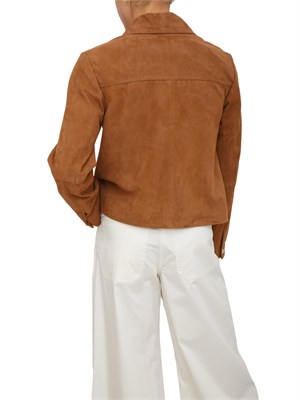 Giacca Iblcosetta di iBlues in pelle scamosciata cammello in DONNA