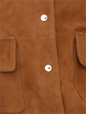 Giacca Iblcosetta di iBlues in pelle scamosciata cammello in DONNA