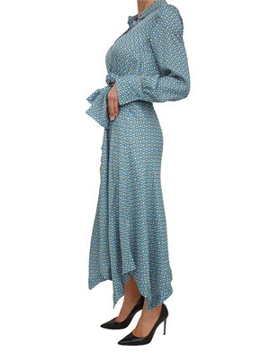 Abito lungo Iblacaici di iBlues in twill stampato azzurro a fantasia in DONNA