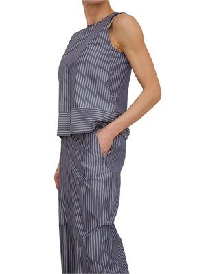 Top Iblciurma di iBlues in popeline di cotone blu in DONNA