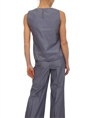 Top Iblciurma di iBlues in popeline di cotone blu in DONNA