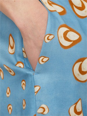 Pantaloni Iblortensia di iBlues in viscosa azzurra a fantasia in DONNA