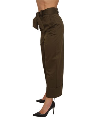 Pantaloni Iblaffetto iBlues in cotone stretch verde kaki in DONNA