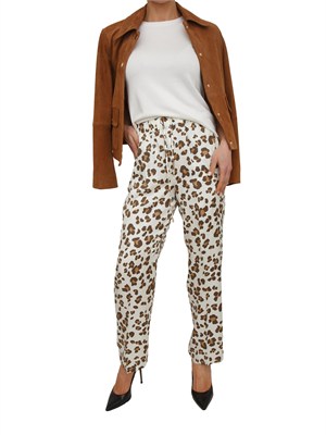 Pantalone Emmosso di Emme Marella in twill bianco animalier in DONNA