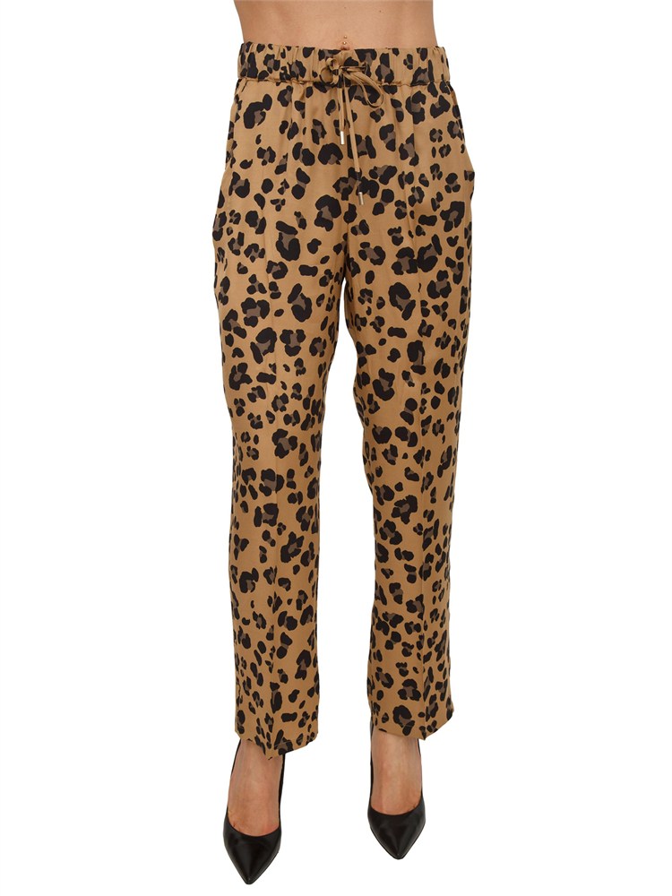 Pantalone Emmosso di Emme Marella in twill cammello animalier