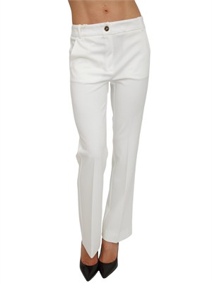 Pantaloni Emmflare Emme Marella in jersey stretch bianco in DONNA