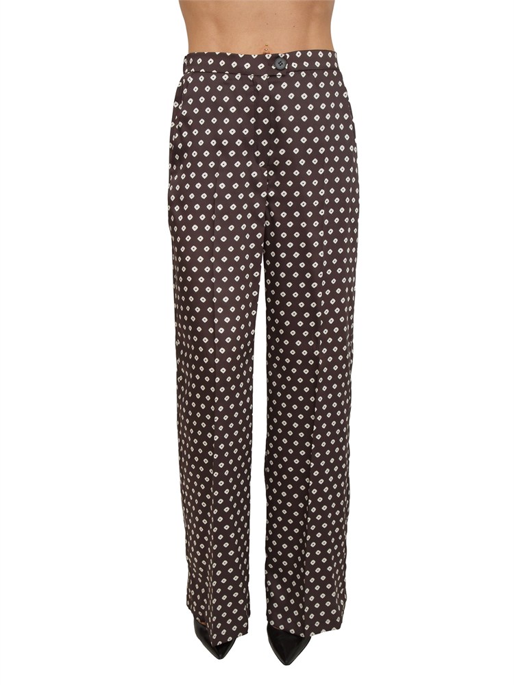 Pantalone Emmbaobab Emme Marella in twill stampato kaki