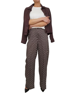 Pantalone Emmbaobab Emme Marella in twill stampato kaki in DONNA