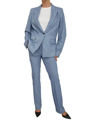 Giacca monopetto Emmslogan1 di Emme Marella in morbida viscosa blu denim in DONNA