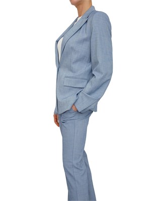 Giacca monopetto Emmslogan1 di Emme Marella in morbida viscosa blu denim in DONNA