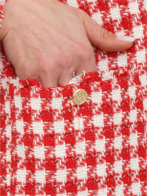 Cappotto Emmagile di Emme Marella in stuoia tinto filo rosso in DONNA