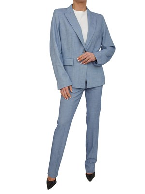 Pantalone Emmtrofeo Emme Marella in viscosa stretch lamÈ blu denim in DONNA