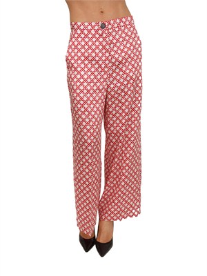 Pantalone Emmcaraffa Emme Marella in twill stampato rosso in DONNA
