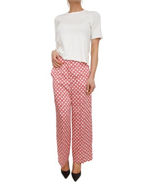 Pantalone Emmcaraffa Emme Marella in twill stampato rosso in DONNA