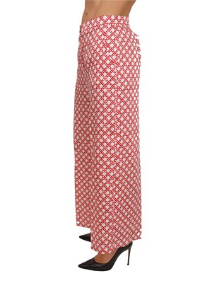 Pantalone Emmcaraffa Emme Marella in twill stampato rosso in DONNA