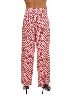 Pantalone Emmcaraffa Emme Marella in twill stampato rosso in DONNA