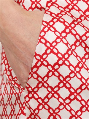 Pantalone Emmcaraffa Emme Marella in twill stampato rosso in DONNA