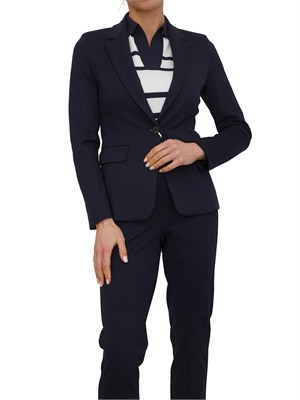 Giacca monopetto Emmgamma Emme Marella in jersey stretch blu in DONNA