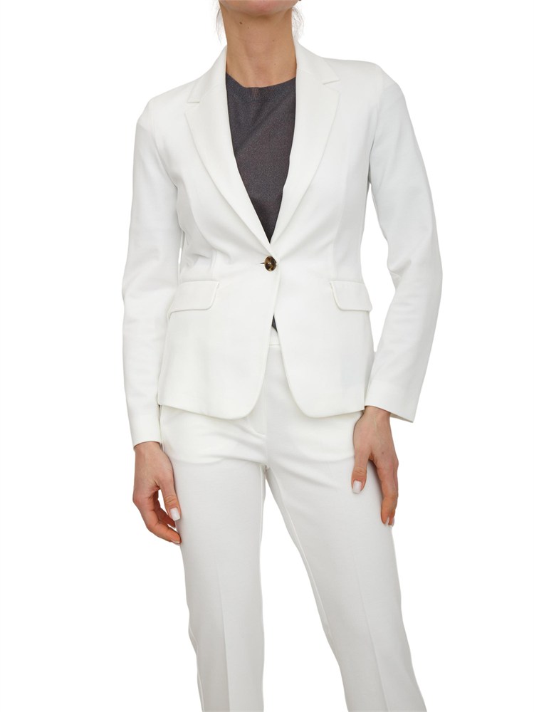 Giacca monopetto Emmgamma di Emme Marella in jersey bianco