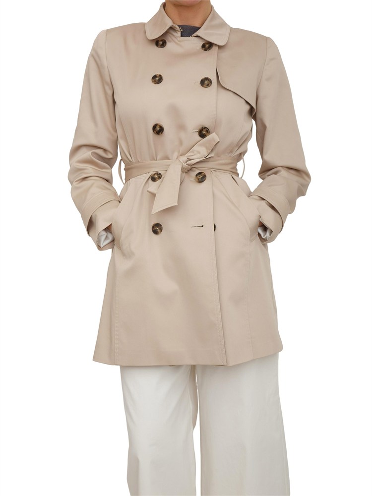 Trench Emmfinale di Emme Marella in raso di viscosa beige