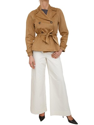 Trench corto Emmlimone di Emme Marella in tessuto effetto camoscio in DONNA