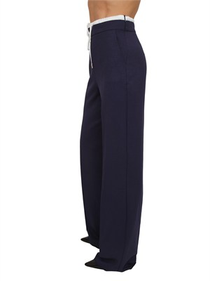 Pantalone Emmfetta Emme Marella in fluida viscosa lamÈ blu in DONNA