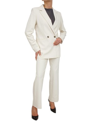 Pantaloni donna Emmsalute di Emme Marella in misto cotone bianco avorio in DONNA