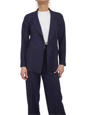 Giacca monopetto Emmcentro Emme Marella in viscosa lamÈ blu in DONNA