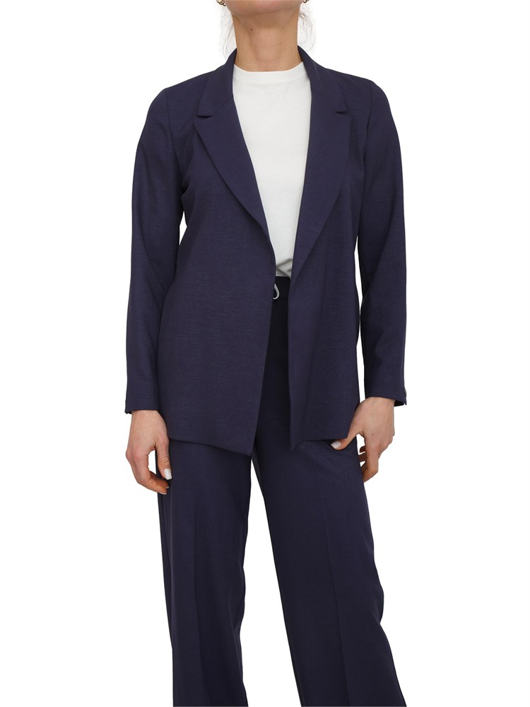 Giacca monopetto Emmcentro Emme Marella in viscosa lamÈ blu