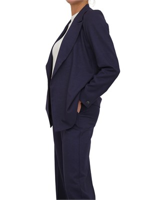 Giacca monopetto Emmcentro Emme Marella in viscosa lamÈ blu in DONNA