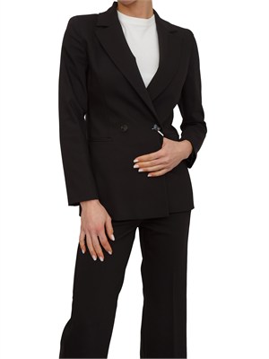 Giacca doppiopetto Emmrum1 Emme Marella in misto cotone nero in DONNA