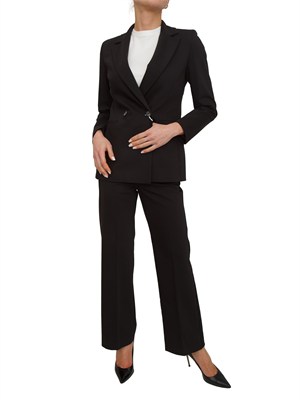 Giacca doppiopetto Emmrum1 Emme Marella in misto cotone nero in DONNA