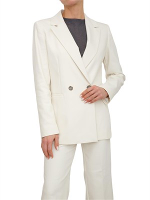 Giacca doppiopetto Emmrum1 Emme Marella in misto cotone bianco in DONNA