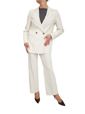 Giacca doppiopetto Emmrum1 Emme Marella in misto cotone bianco in DONNA