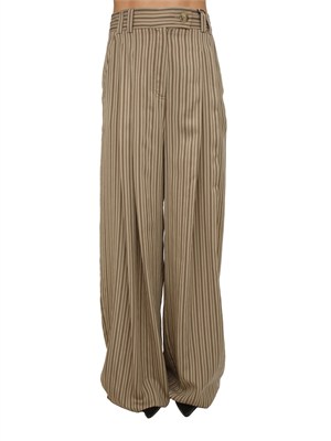Pantalone MLLORDINE Marella in viscosa tortora a righe in DONNA