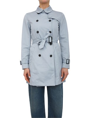 Trench doppiopetto MLLZUPPA Marella in cotone tecnico celeste in DONNA