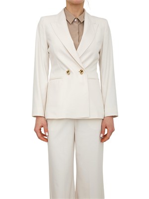 Blazer doppiopetto MLLTROPICO Marella in tela bistretch avorio in DONNA