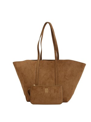 Shopper Emme Marella in jersey vellutato marrone in DONNA