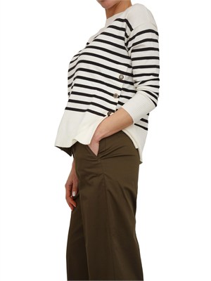 Maglia Emmbadia di Emme Marella in cotone bianco a righe in DONNA