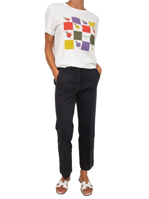 Pantaloni Mlsmaesta in bull di cotone blu in DONNA