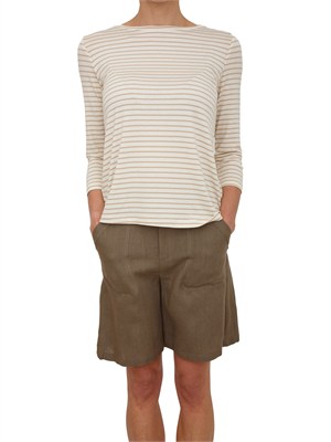 T-shirt Cosetta Emme Marella in viscosa beige a righe in DONNA