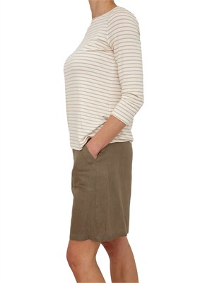 T-shirt Cosetta Emme Marella in viscosa beige a righe in DONNA